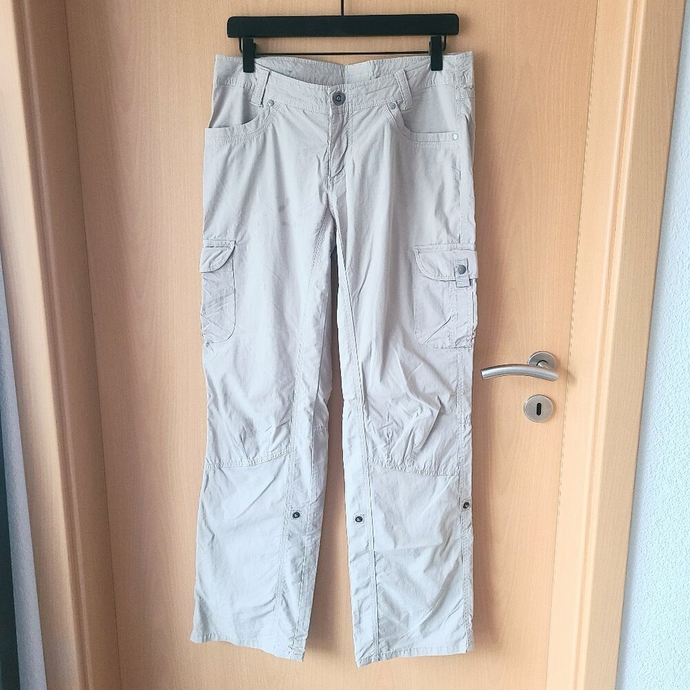 Kuhl Splash Tan Cargo Hiking Pants Roll Up Hem Ankle Women's Size 8 Regular - Picture 4 of 15